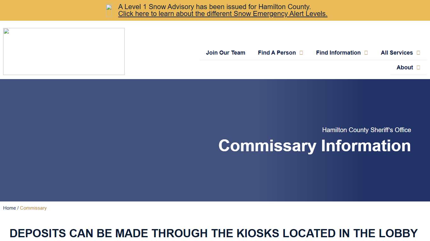 Commissary - Hamilton County Sheriff's Office